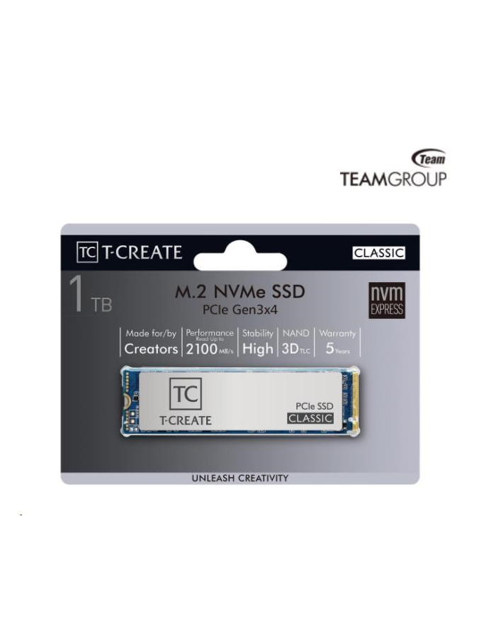 TEAM GROUP SSD T-Create Classic 1TB M.2 PCIe Gen3 x4 NVMe 2100/1700 MB/s główny