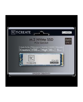 TEAM GROUP SSD T-Create Classic 1TB M.2 PCIe Gen3 x4 NVMe 2100/1700 MB/s