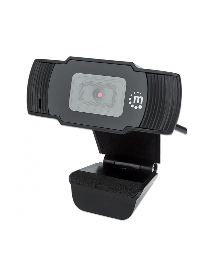 MANHATTAN 1080p USB Webcam Two Megapixels 1080p Full HD USB-A Plug Integrated Microphone Adjustable Clip Base 30fps Black główny