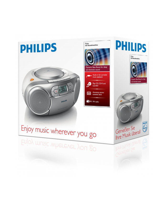 Philips AZ127 / 12 Radio CD FM silver główny