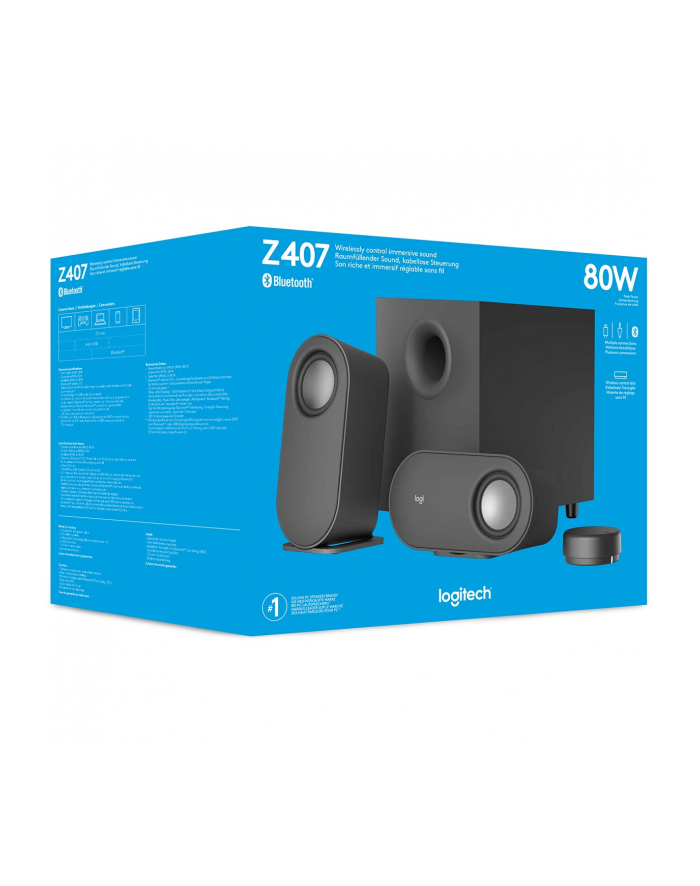 LOGITECH Z407 Bluetooth computer speakers with subwoofer and wireless control - GRAPHITE - N/A - EMEA główny