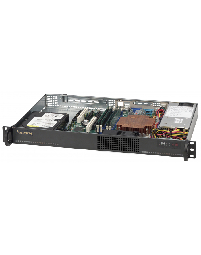 super micro computer SUPERMICRO Chassis Black 1U SC510 chassis w/ PSU 200W główny