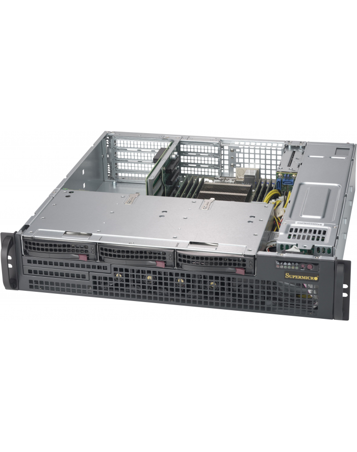 super micro computer SUPERMICRO Chassis Black 2U SC825MB COMPACT SAS3 WIO CSE w/ Redundant PSU 800W główny