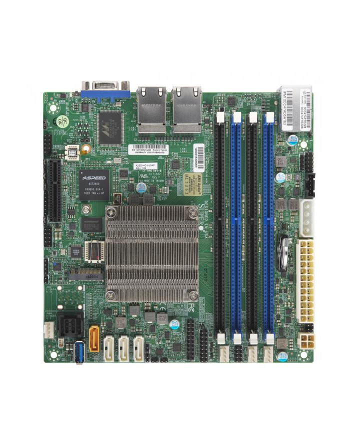 super micro computer SUPERMICRO MBD-A2SDi-4C-HLN4F-O Embedded Denverton FCBGA1310 Intel Atom C3558 4 Core DDR4 4xGbE mITX główny