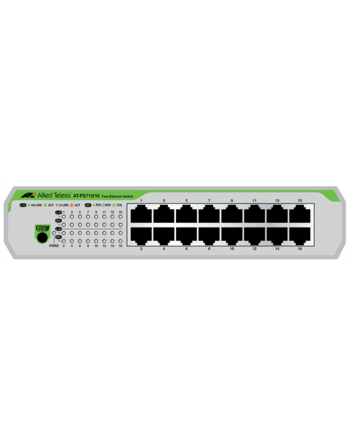 allied telesis ALLIED 16-port 10/100TX unmanaged switch with internal PSU EU Power Cord główny