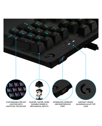 LOGITECH G512 Carbon RGB Mechanical Gaming Keyboard - GX Blue Clicky - CARBON - US INTL (US)