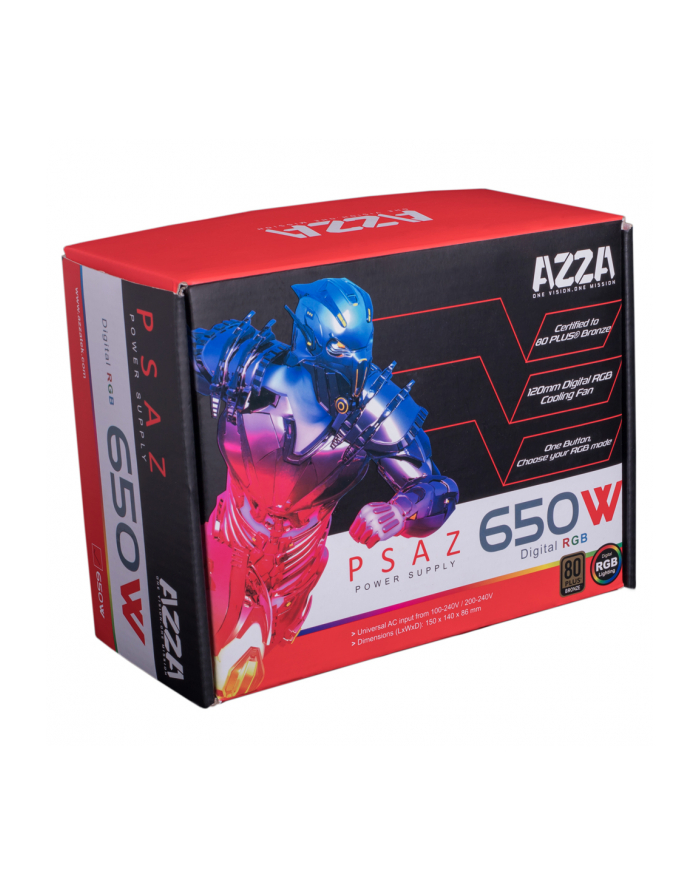 AZZA PSAZ-650W ARGB 650W, PC power supply (black, 2x PCIe) główny