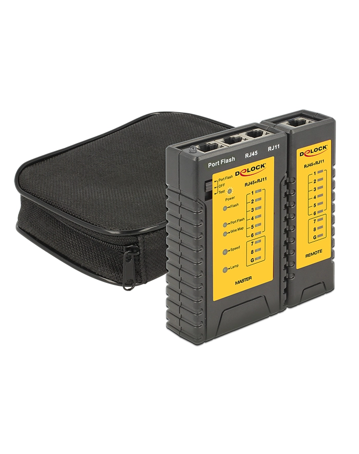 DeLOCK cable tester RJ45 / RJ12 + port finder (black) główny
