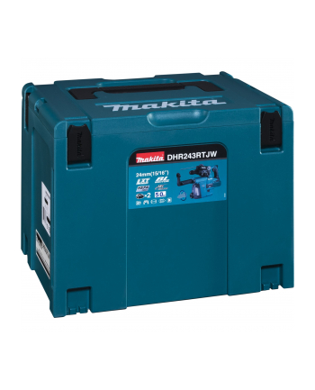 Makita cordless combi hammer DHR243RTJW, 18Volt, rotary hammer (blue / black, MAKPAC size 4, 2x Li-Ion batteries 5.0 Ah, dust extraction DX07)