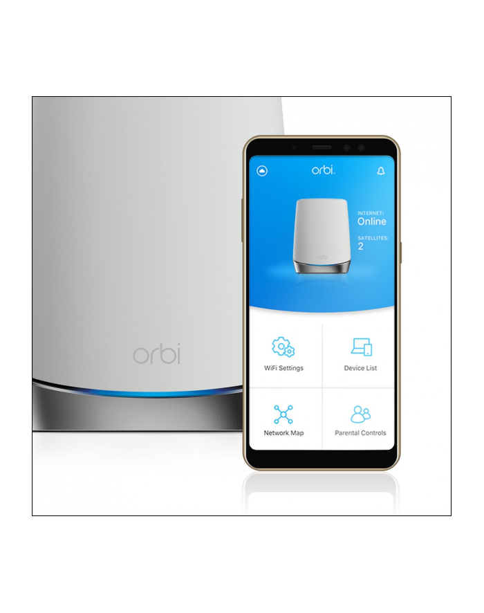 Netgear Orbi WiFi 6 System additional satellite (RBS750), Mesh Access Point (white / silver) główny