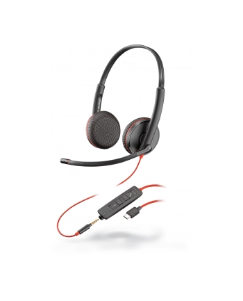Plantronics Blackwire 3225 duo, headset (black, jack, USB-C)