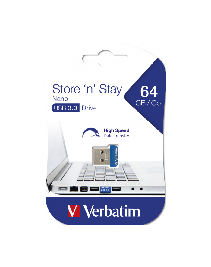 VERBATIM PENDRIVE 64GB NANO STORE USB 3.0 98711 główny