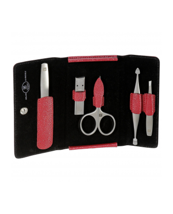 Zestaw podróżny do manicure ZWILLING 97092-002-0 Twinox – czerwone  skórzane etui  5 elementów