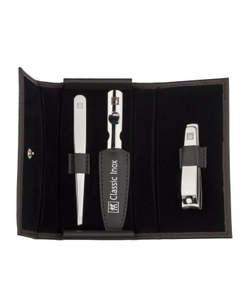 Zestaw podróżny do manicure ZWILLING 97435-006-0 Classic Inox – brązowe  skórzane etui 3 elementy