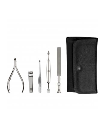 Zestaw podróżny do manicure  ZWILLING 97436-004-0 Classic Inox – czarne  skórzane etui  5 elementów