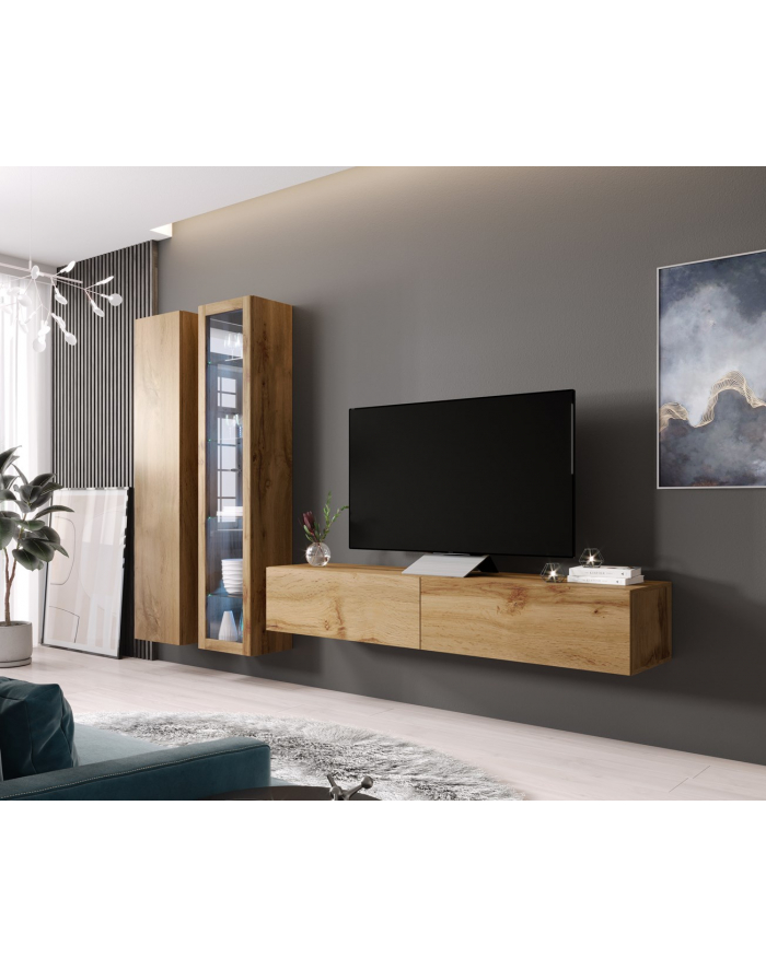 cama meble Witryna VIGO szkło'180' 180/40/30 dąb wotan główny