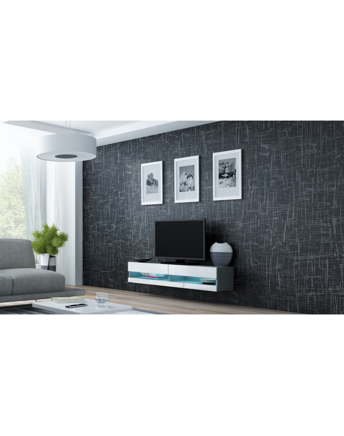 cama meble Szafka RTV VIGO NEW '140' 30/140/40 szary/biały poł główny