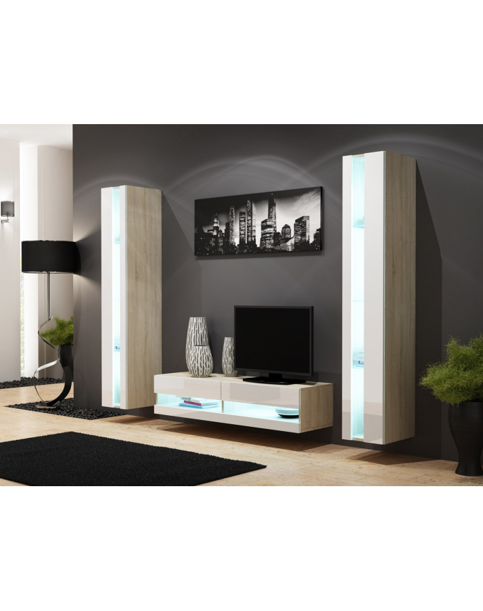 cama meble Szafka RTV VIGO NEW'140' 30/140/40 sonoma/biały poł główny