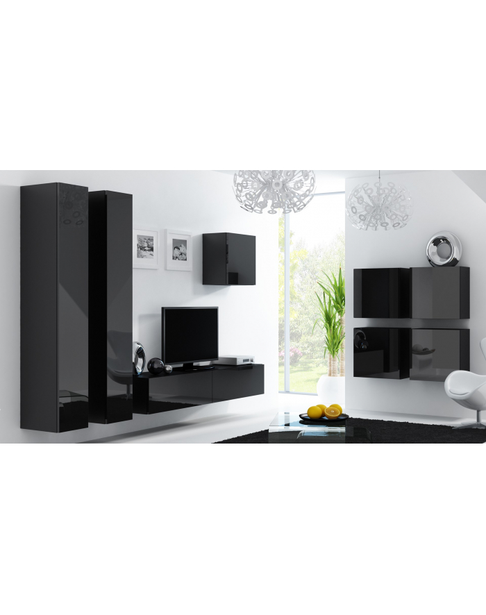 cama meble Szafka RTV VIGO '180' 30/180/40 czarny/czarny poł główny