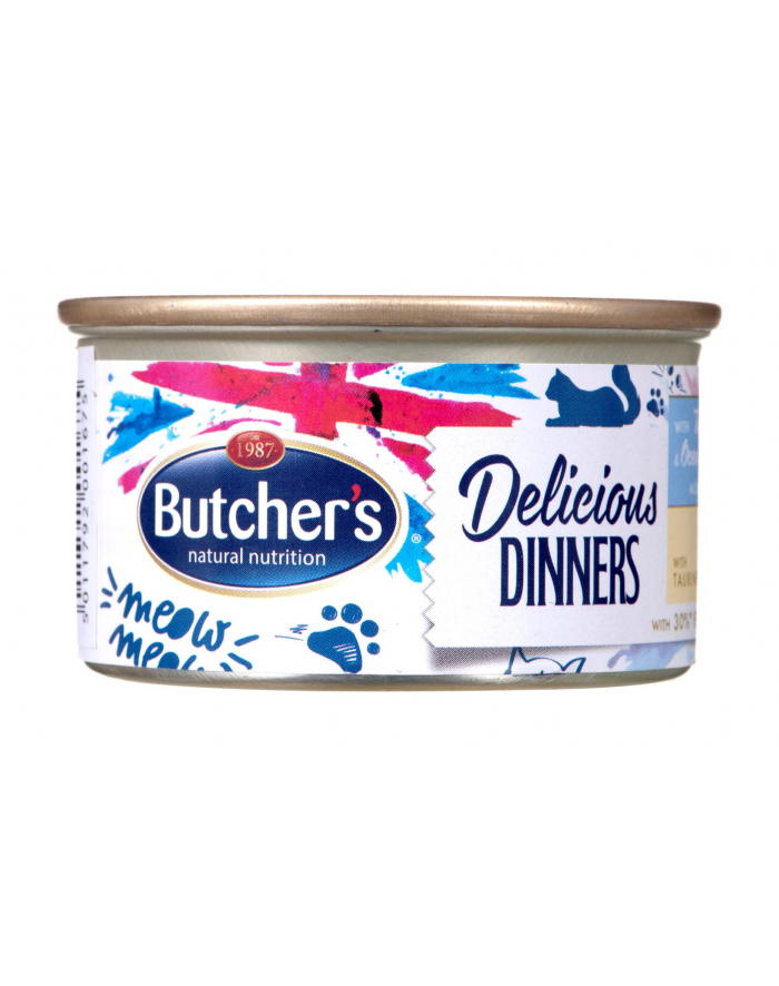 BUTCHER'S Classic Delicious Dinners z tuńczykiem i rybą morską - puszka 85g główny