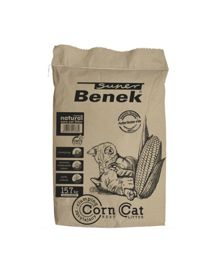 CERTECH Super Benek Corn Cat - żwirek kukurydziany zbrylający 25l główny