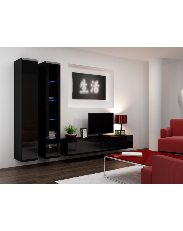 cama meble Zestaw VIGO 3 czarny/czarny połysk główny