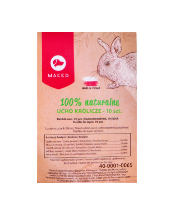 MACED Przysmak dla psa - uszy królicze naturalne 10szt