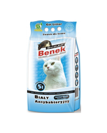 CERTECH Super Benek Biały Antybakteryjny - żwirek dla kota zbrylający 5l