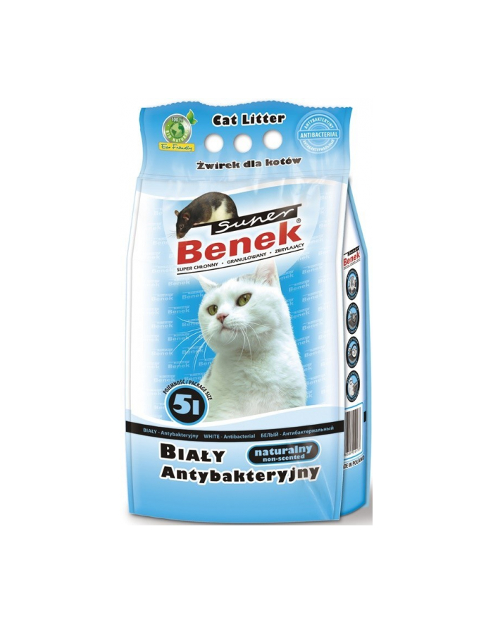 CERTECH Super Benek Biały Antybakteryjny - żwirek dla kota zbrylający 5l główny