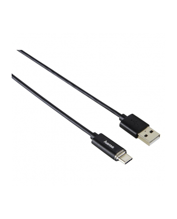 Kabel USB 2.0 Hama USB - USB-C Led 1M, czarny