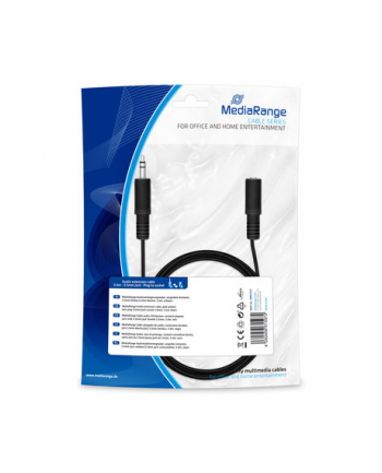 Kabel Audio/Video MediaRange MRCS127 Jack plug 3.5mm/Jack socket 3.5mm, 3,0m, czarny