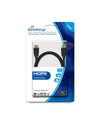 Kabel HDMI MediaRange MRCS156 HDMI/HDMI with Ethernet, 1.8m, czarny