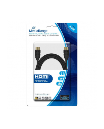 Kabel HDMI MediaRange MRCS157 HDMI/HDMI with Ethernet, 3.0m, czarny