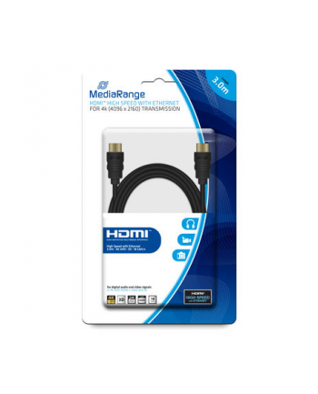 Kabel HDMI MediaRange MRCS157 HDMI/HDMI with Ethernet, 3.0m, czarny