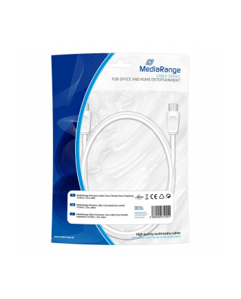 Kabel antenowy MediaRange MRCS162 Coax plug/Coax socket, 1.5m, biały