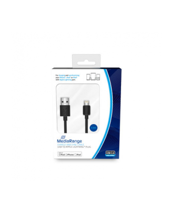 Kabel USB 2.0 MediaRange MRCS180 USB 2.0/Lightning, 3,0m, czarny