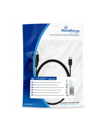 Kabel USB 2.0 MediaRange MRCS188 USB 2.0/MiniUSB 2.0 B, 1.8m, czarny