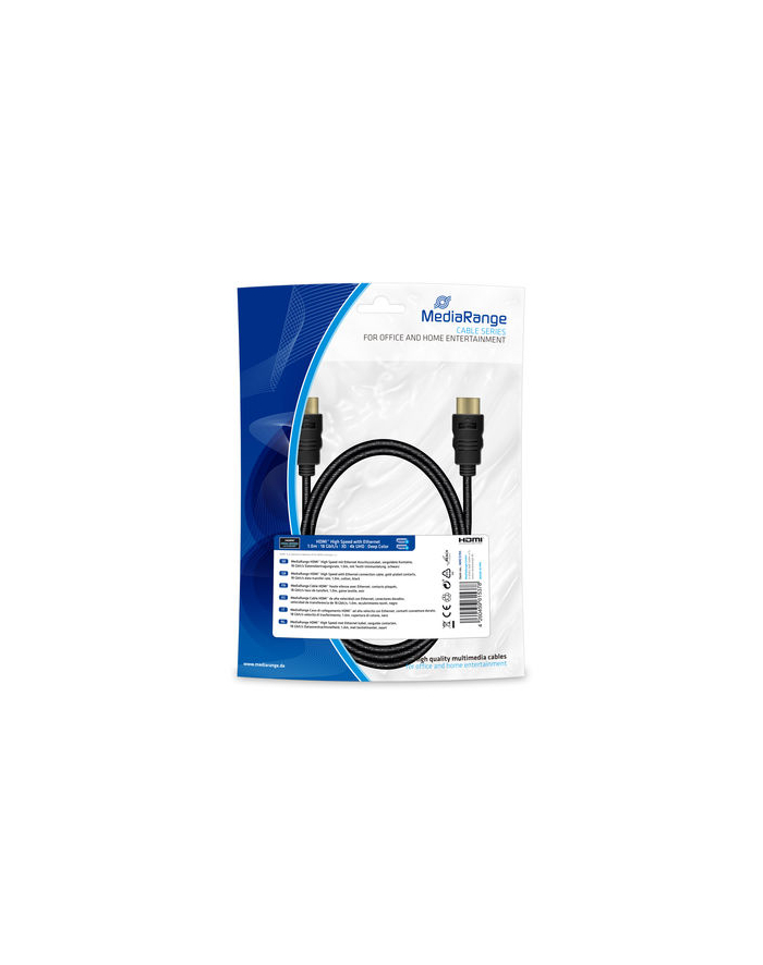 Kabel HDMI MediaRange MRCS195 HDMI/HDMI with Ethernet , 1.0m, czarny główny