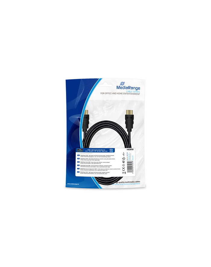 Kabel HDMI MediaRange MRCS198 HDMI/HDMI with Ethernet , 3.0m, czarny główny