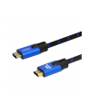Kabel HDMI v2.1 Savio CL-143 3m, 8K, OFC, niebiesko-czarny, złote końcówki - nr 1