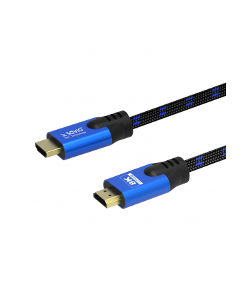Kabel HDMI v2.1 Savio CL-143 3m, 8K, OFC, niebiesko-czarny, złote końcówki