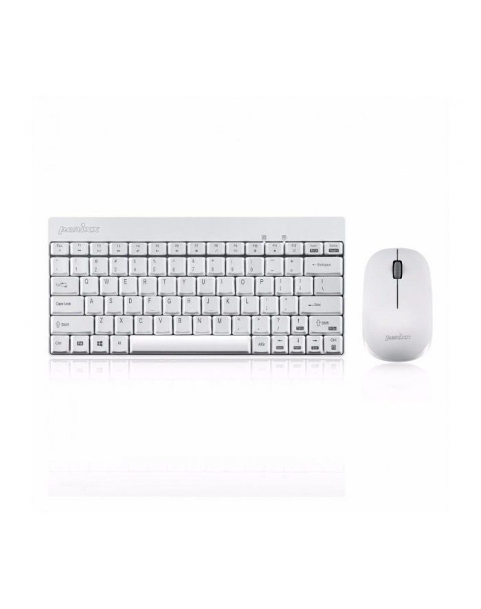 Zestaw bezprzewodowy klawiatura+mysz Perixx PERIDUO-712 Compact biały Mini główny