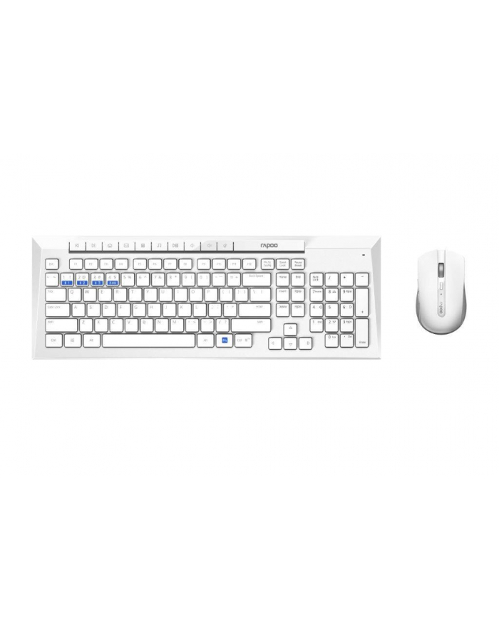 Zestaw bezprzewodowy klawiatura + mysz Rapoo Multi-Mode 8200M UI, biały główny