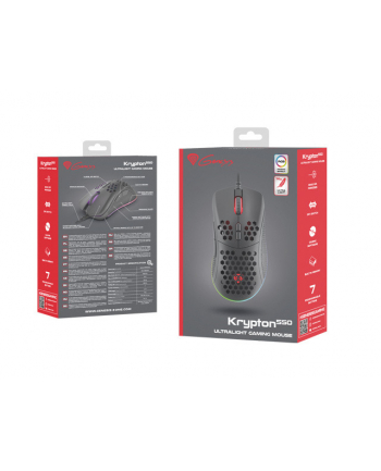 Mysz przewodowa Genesis Krypton 550 optyczna Gaming 8000DPI RGB czarna
