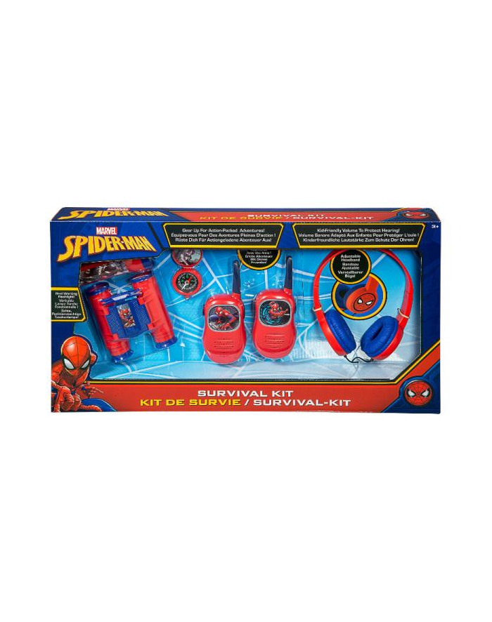 ekids Spiderman Zestaw przygoda 5w1: latarka, kompas, lornetka, walkie talkie, słuchawki  SM-V302 główny