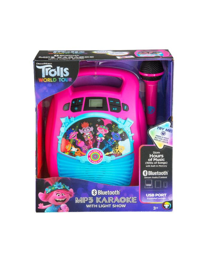 ekids Zestaw do karaoke z mikrofonem, MP3, Bluetooth + efekty świetlne Trolls 2 TR-553 główny