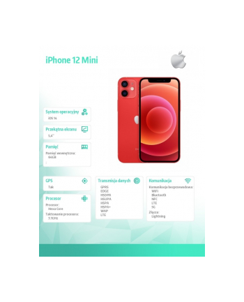 apple iPhone 12 Mini 64GB Czerwony