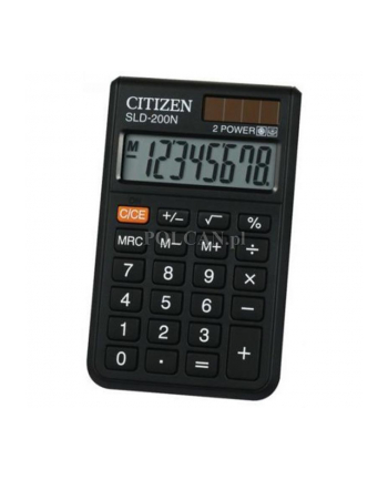 pbs connect Kalkulator kieszonkowy w etui CITIZEN SLD200NR, 8cyfr, 98mm x 62 X 10MMmm, czarny
