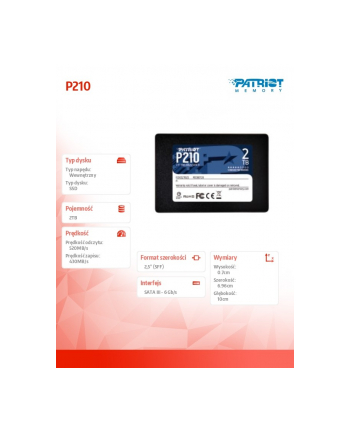 patriot Dysk SSD 2TB P210 520/430 MB /s SATA III 2.5