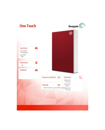 seagate Dysk One Touch 4TB 2,5 STKC4000403 Red